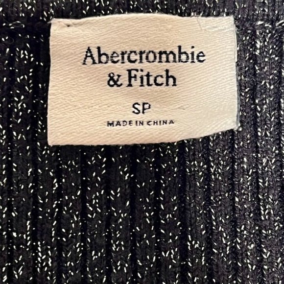 Abercrombie & Fitch Sweetheart Mini Sweater Dress - Black/Silver Metallic - SP - Picture 9 of 10